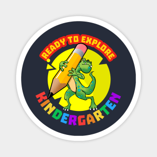 Ready to explore Kindergarten | Cartoon Dinosaur Magnet